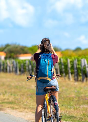 Radfahren in Marennes-Oléron. Krediet: Arthur Habudzik