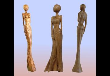 Exposition de sculpture sur Bois - La Femme Debout en Poésie